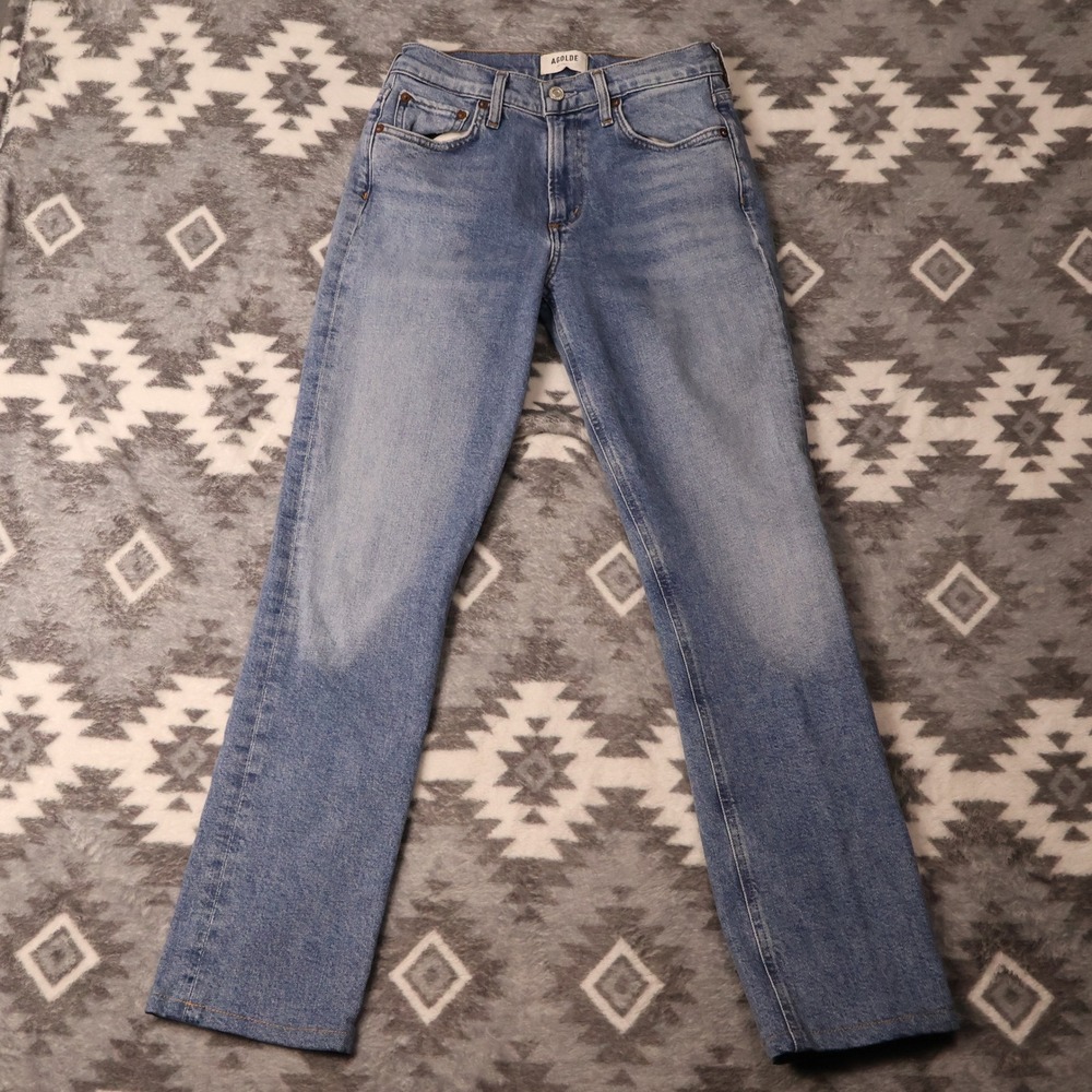 AGOLDE Lyle Straight Leg Jeans Blue Organic Cotton A9023-1370 Size 26
